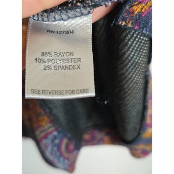 John Mark Multicolor Art Rayon Knit Long Sleeve Tunic Top Size Medium Small - Picture 3 of 6